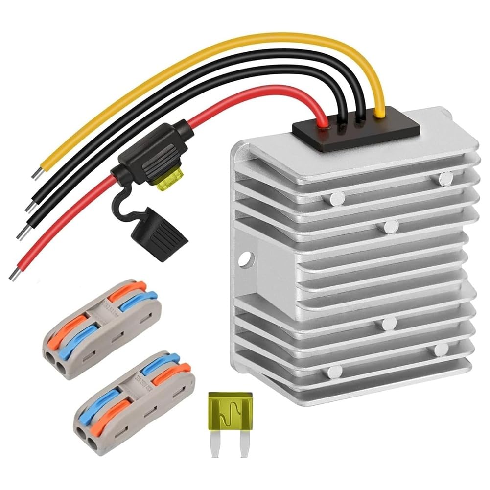 BOFRHME 20A 240W Golf Cart DC 18V 20V 24V 36V 48V to DC 12V Converter Voltage Regulator Reducer Power Converter with Fuse