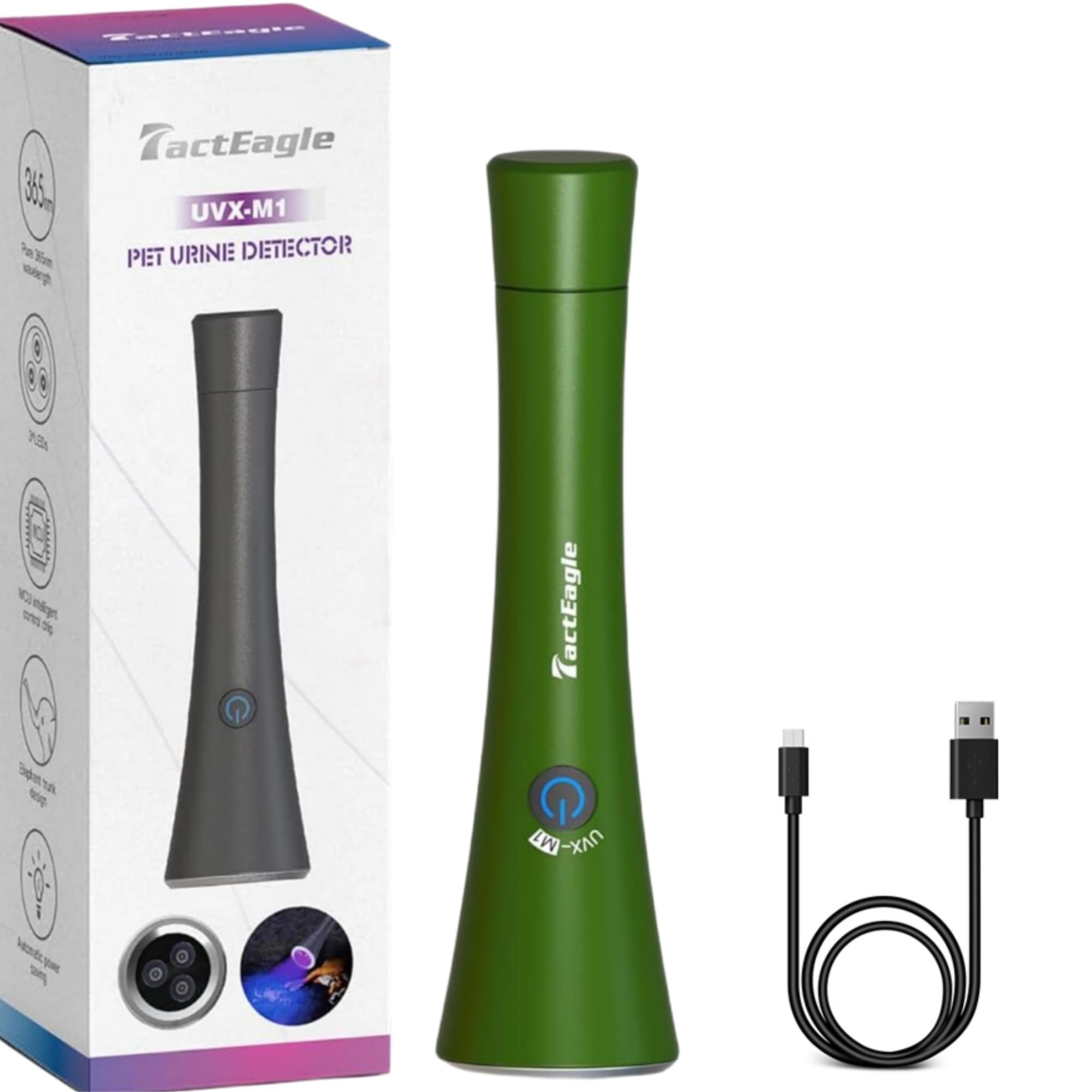 UVA-M1 Linterna de luz negra verde