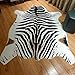 JACCAWS Faux Zebra Rug - Western Boho Decor - No-slip for Living Room & Bedroom (4.6ft x 6.6ft)