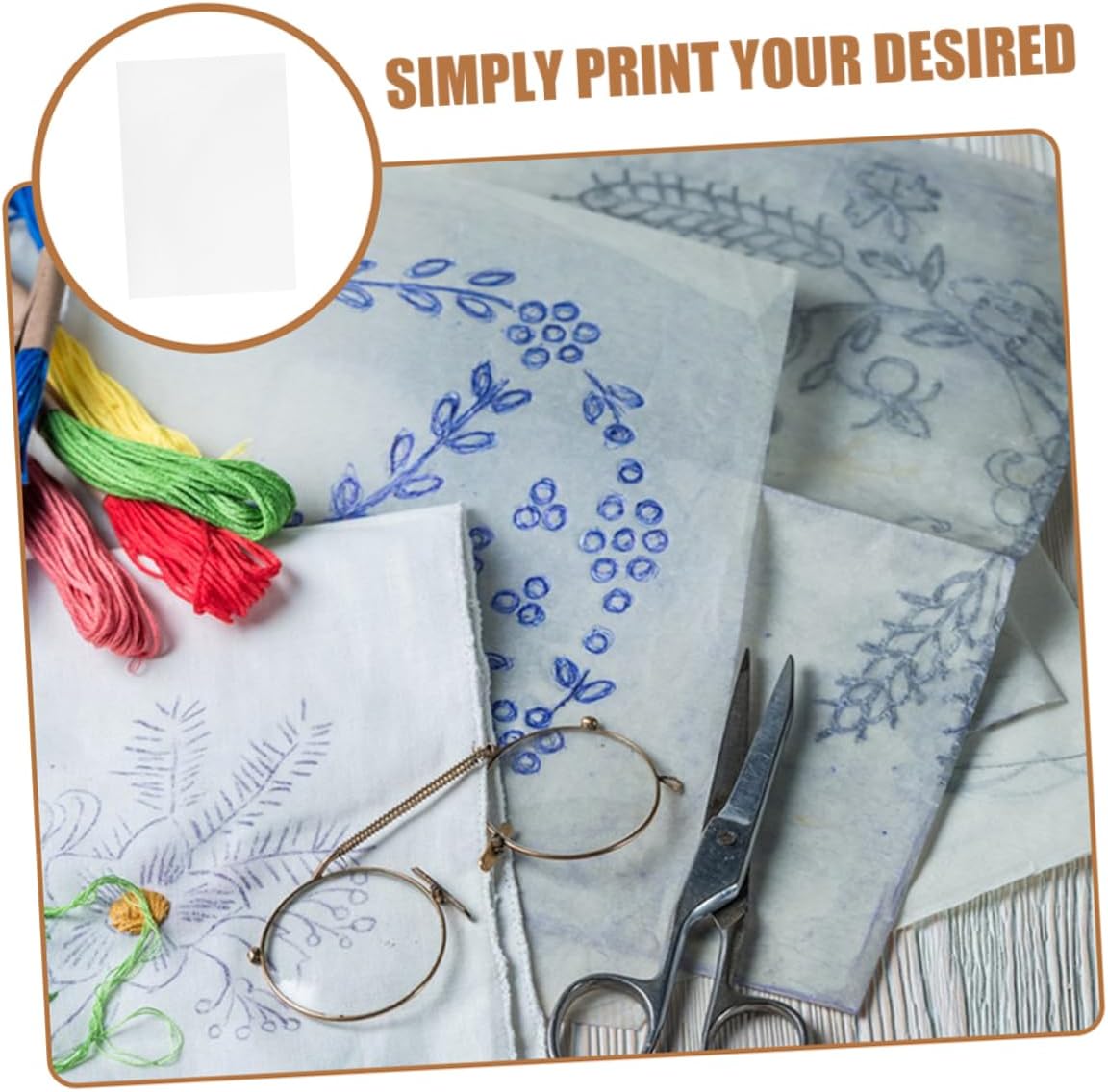Uonlytech 4Pcs Water Soluble Adhesive Backing Fabric Stabilizer for Hand Embroidery Printable Embroidery Cloth Squares Wash Away Stabilizer for Needlework Projects