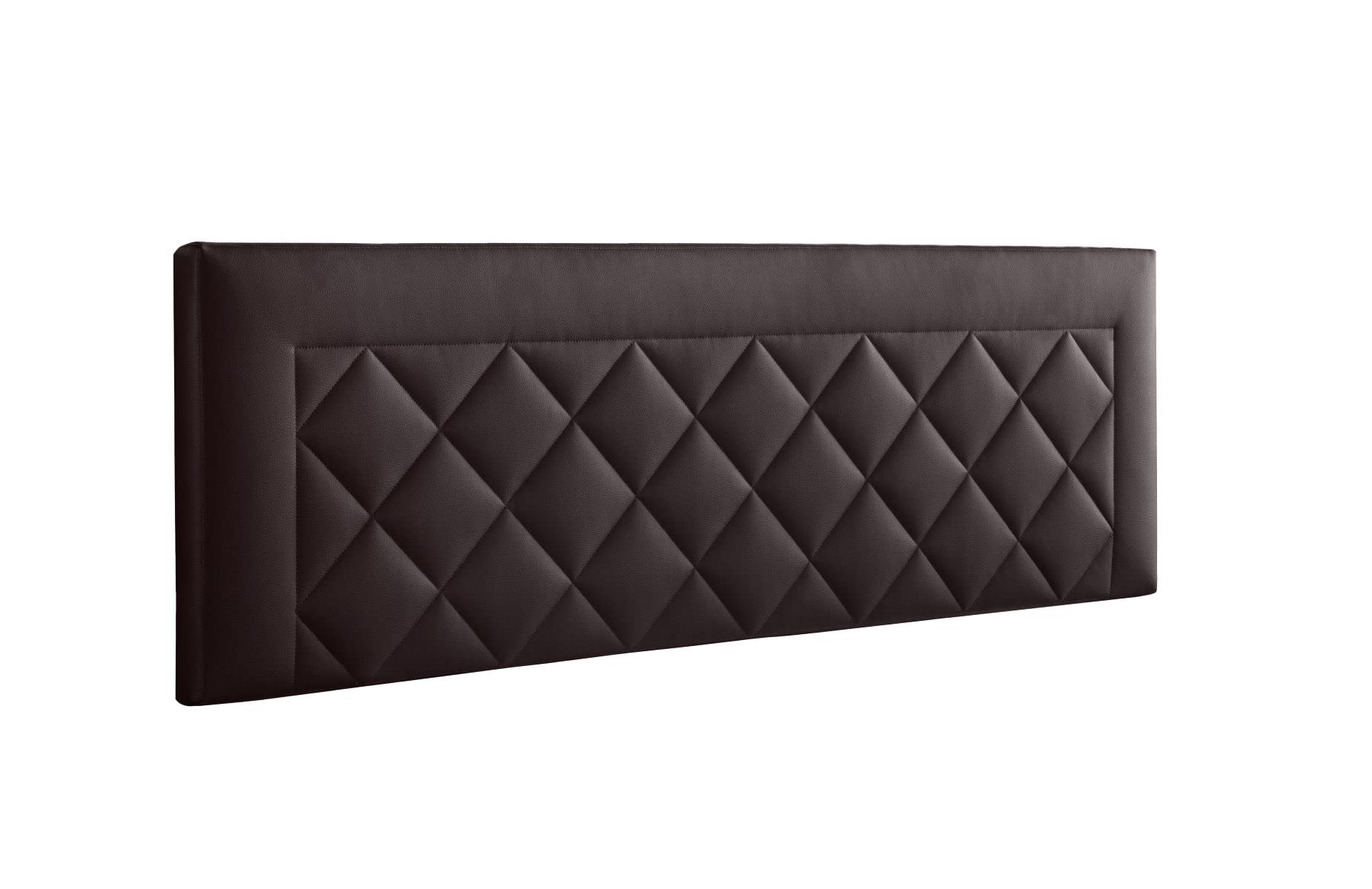 Cabecero Tapizado para Cama 135 Cm Domus | Anclaje a Pared | Cabezal Acolchado | Polipiel Color Chocolate (145 x 50 x 7 cm)