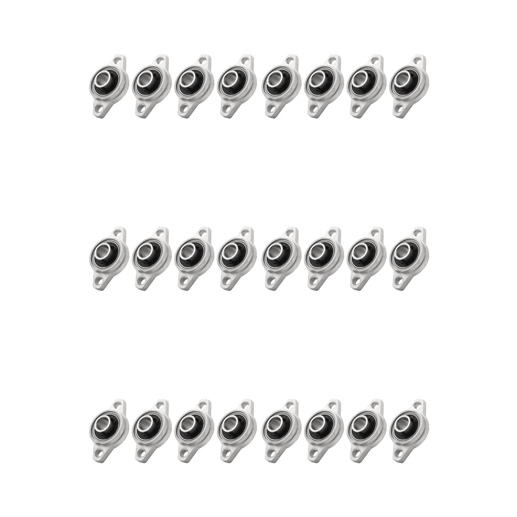 Kueohse 24Pcs Kfl001 12Mm Zinc Alloy Self Aligning Pillow Block Flange Bearing Rhombic Bearing Housing