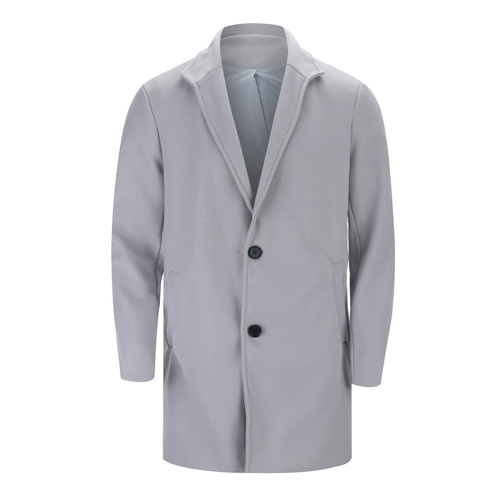 Generisch Trenchcoat Herren Business Dufflecoat, Herren Casual Fashion Bequemer Langer Einfarbiger Mantel Leicht Winddicht Outdoor Alltag Freizeit Jacke Funktional Stilvoll