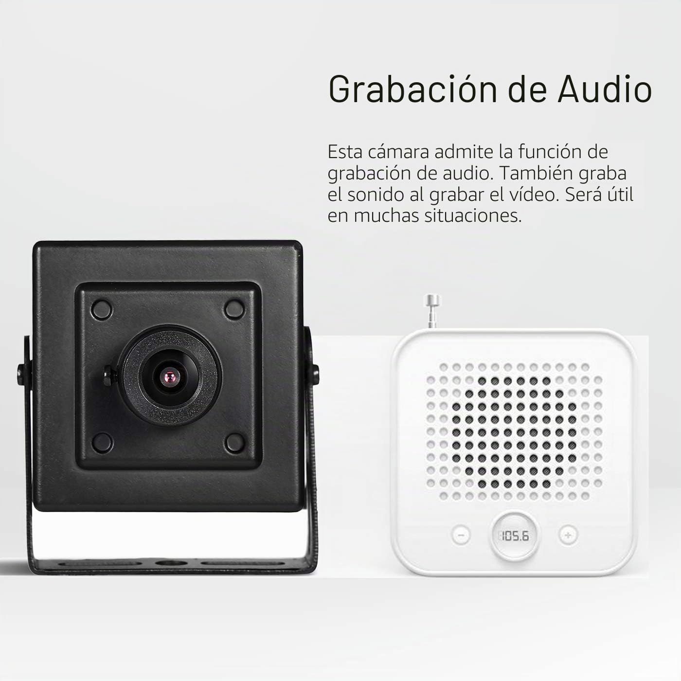 Revotech Mini Cámara IP PoE con Audio, Cámara de Seguridad Interiores P2P Vista Remota 3MP HD CCTV Video Vigilancia H.265 H.264 (I706-P-Audio Black)