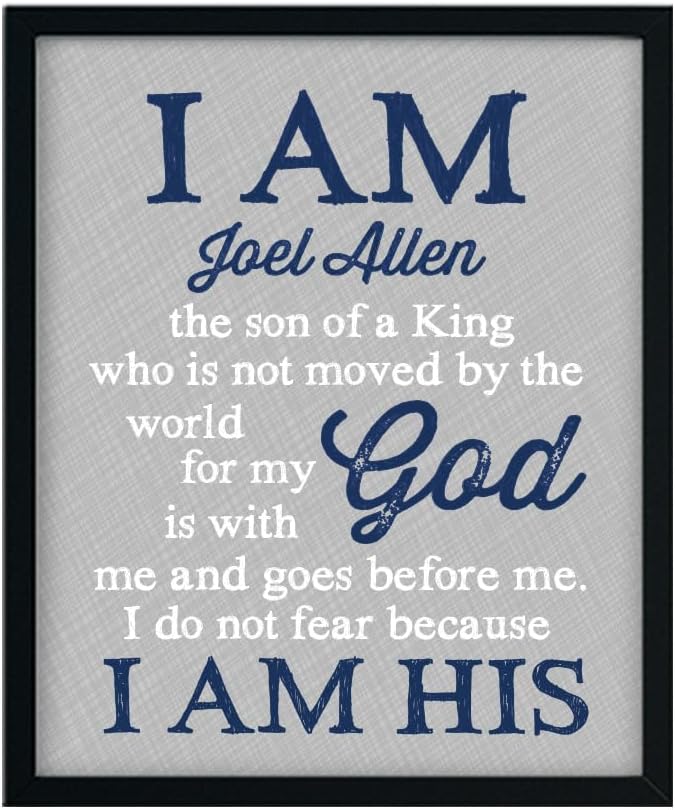 CANARY ROAD I am His Art Print | Choose Color | Boys Wall Art | Boy Name Decor | Baby Boy Gift | Personalized Baptism Gift | Christening Gift | Religious Gift | Christening Present | First Communion