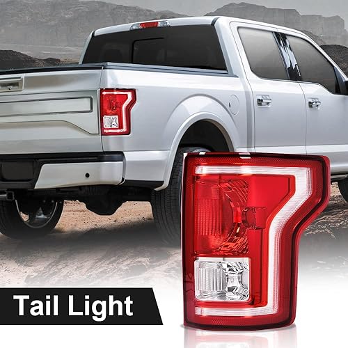Miniatura 5 de G-PLUS Faro trasero compatible con Ford F150 2015 2016 2017, luces traseras del lado del pasajero derecho luces de freno con bombilla rojo
