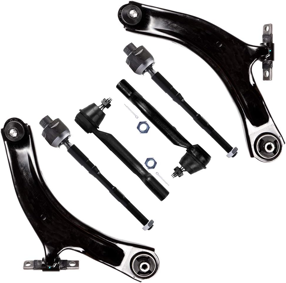 SCITOO 6-PC SET Suspension Kit For Nissan Rogue Rogue Select Front Lower Control Arm And Ball Joint Front Inner Tie Rod End Front Outer Tie Rod End