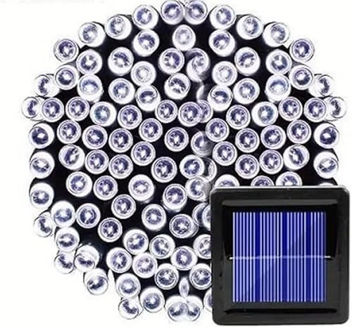 1 luz solar de 100 LED para exteriores, impermeable, con 8 modos de guirnalda de hadas, decoración del hogar, decoración de dormitorio, decoración