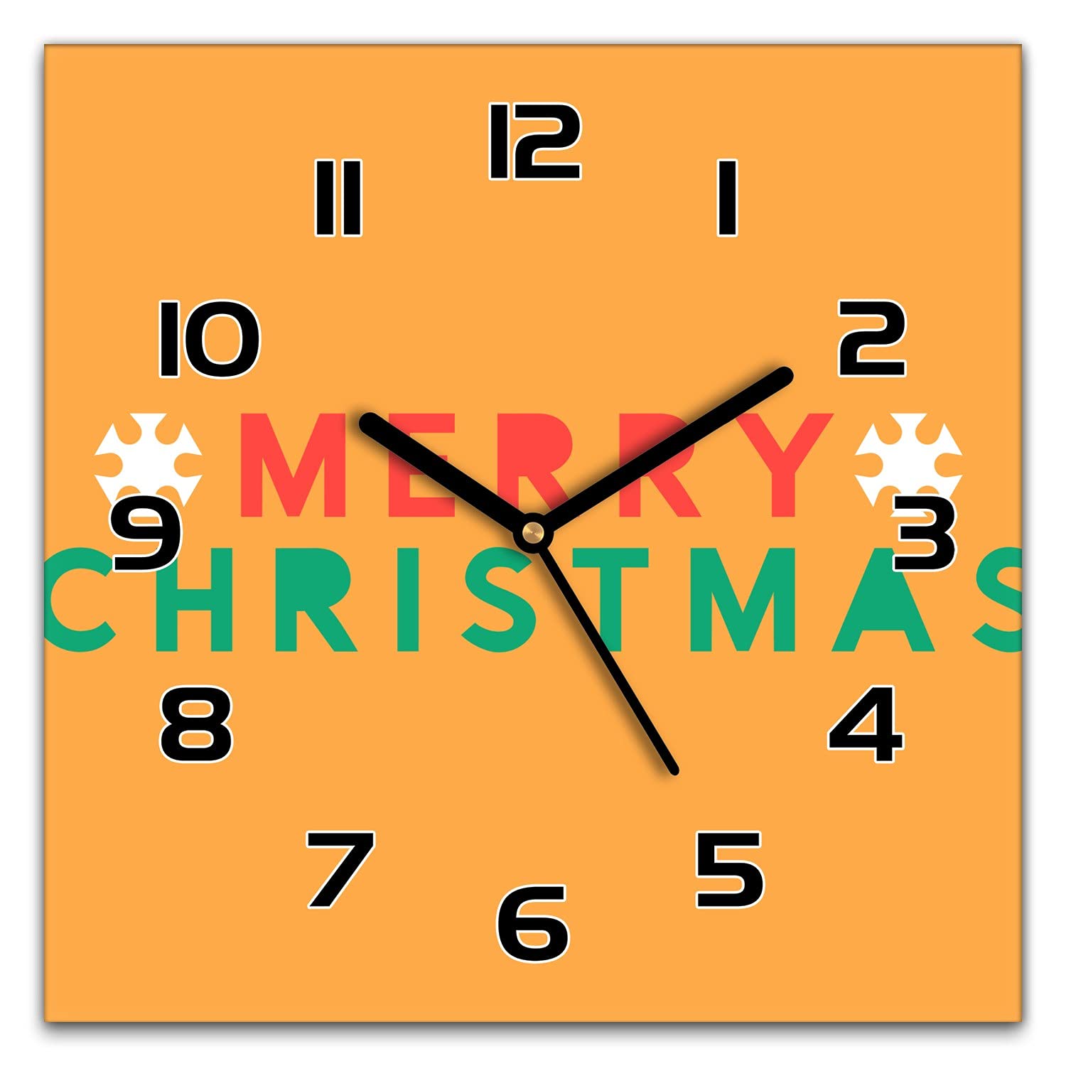Horloge murale Noël 30x30 cm Coloray en verre de cuisine