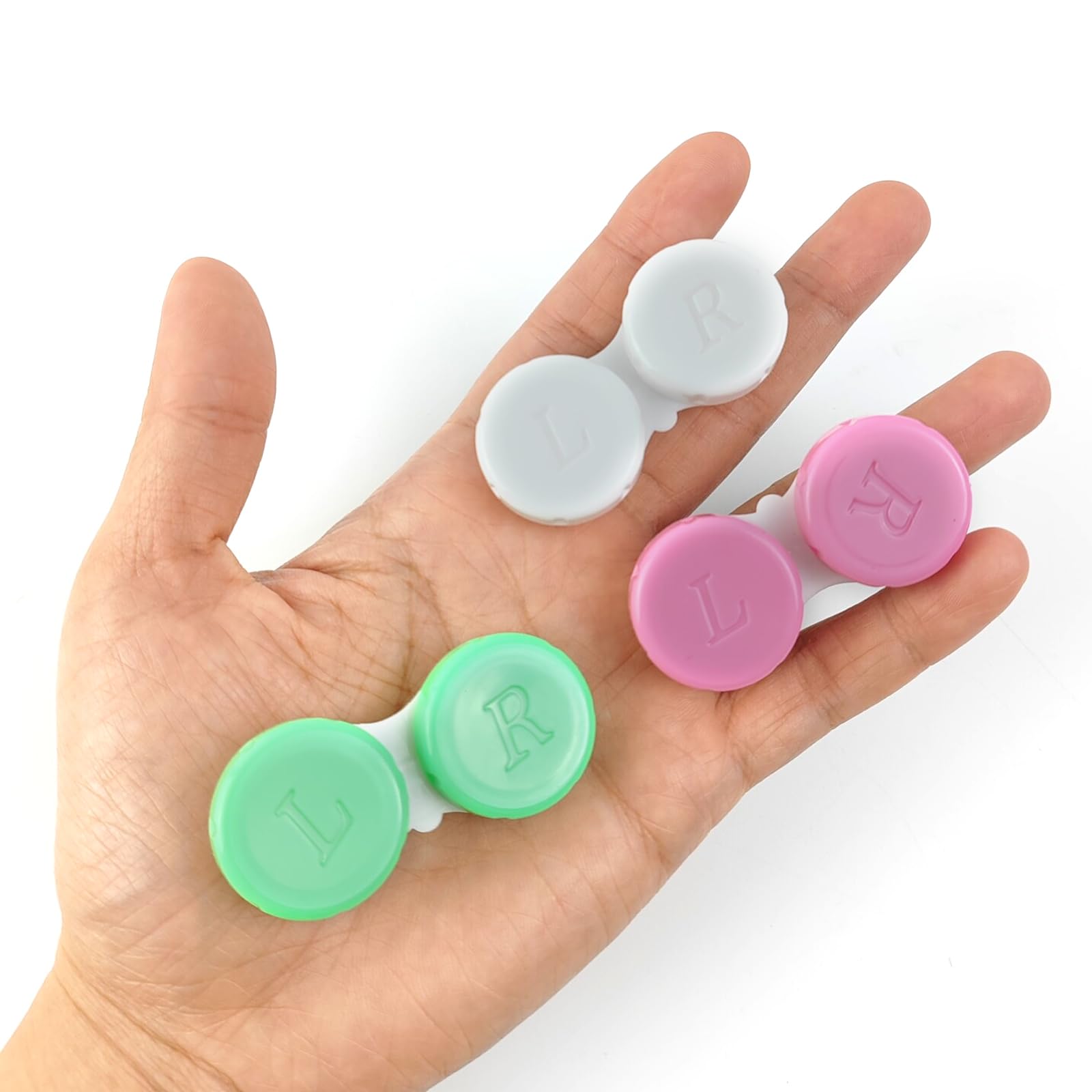 TIHOOD 60 bunte Kontaktlinsen-Etui, Bulk-Augenlinsenbox, Behälter, Soak Aufbewahrungs-Set für die Augenpflege, 6 Farben