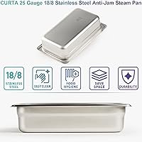 Vista 17 de CURTA Paquete de 6 cubiertas de sartén de mesa de vapor de tamaño 1/4 con asa, NSF, tapa de bandeja de hotel, tapa de comida de catering