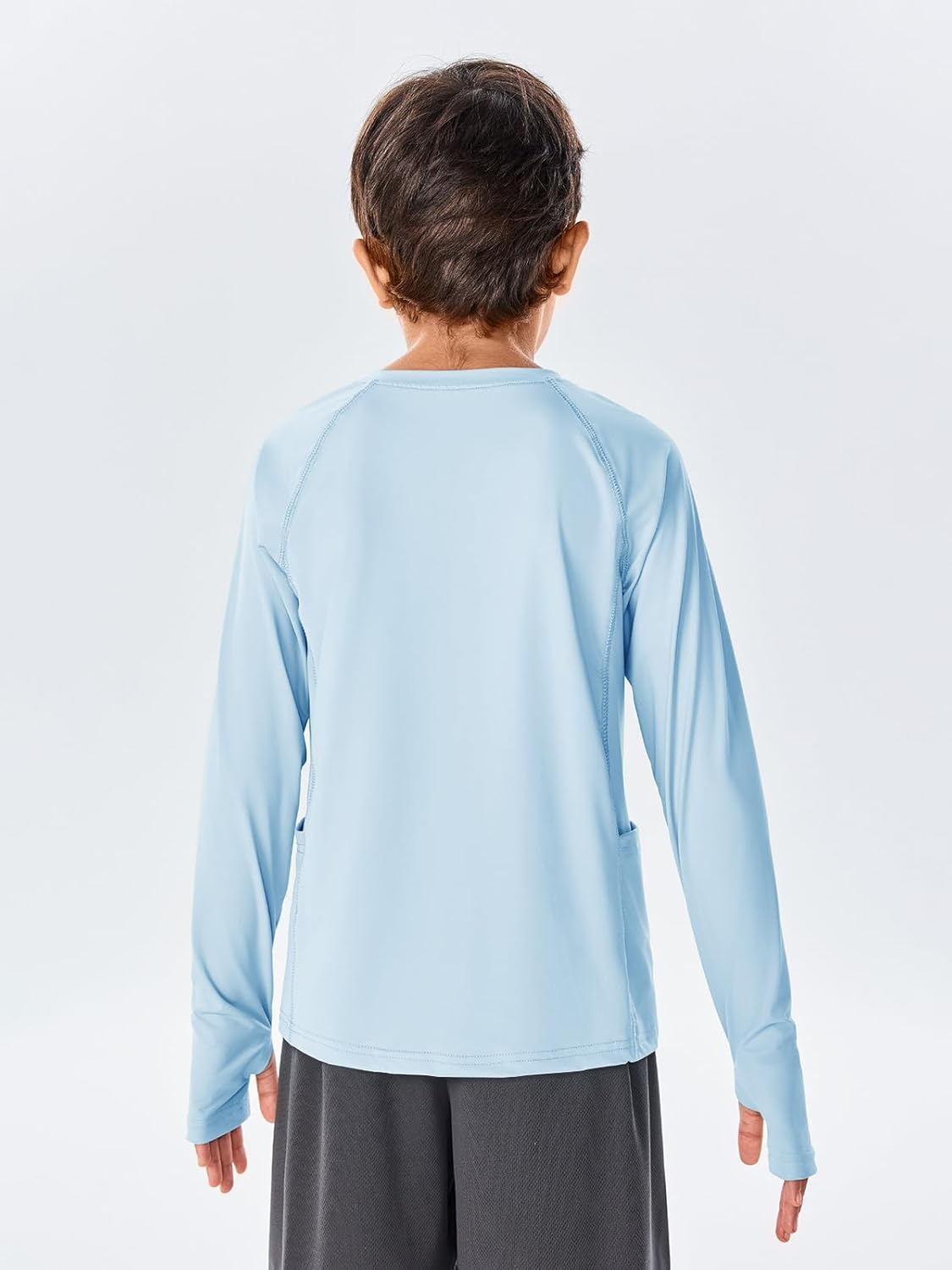 Boys Long Sleeve Athletic Shirts Kids Quick Dry Thumb Hole T-Shirts Tops with Pockets 4-14 Years - Image 4