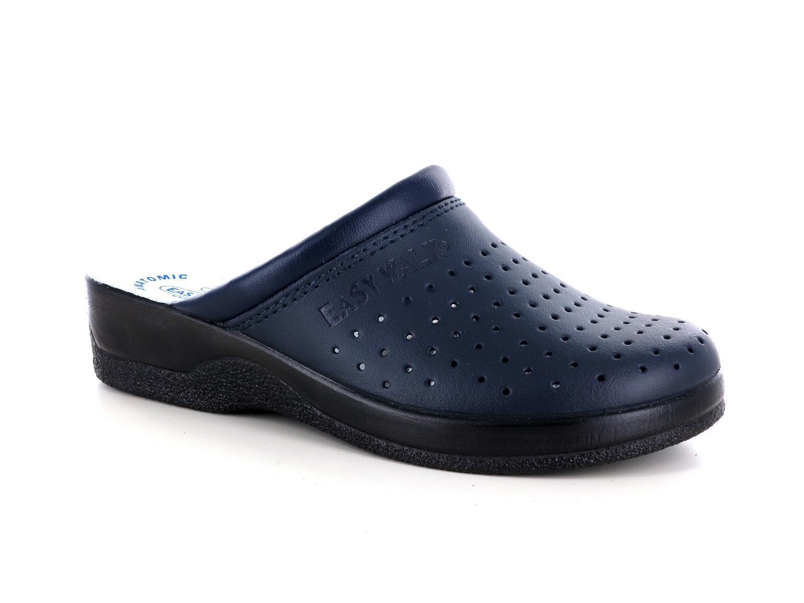 EASYWALK 212 Zuecos Mules Zapatillas Zapatos de Cuero, Mujer