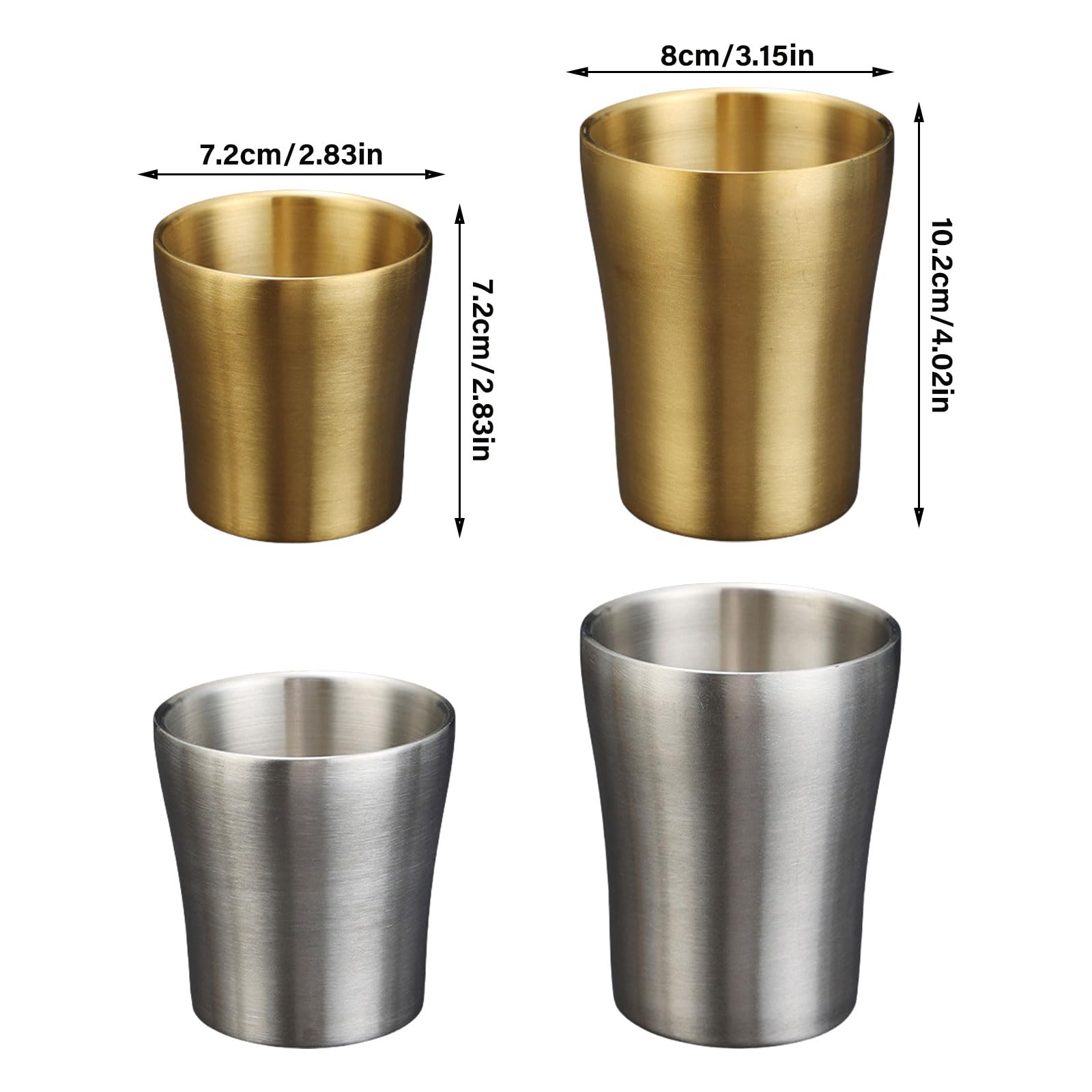 Bicchieri a doppia parete in acciaio inox, 473,6 g, bicchieri isolanti