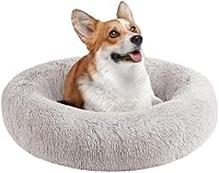 Vista 28 de Friends Forever Serena Donut - Cama ortopédica de espuma viscoelástica para perro, sofá ovalado de piel sintética suave para gato de interior, felpa