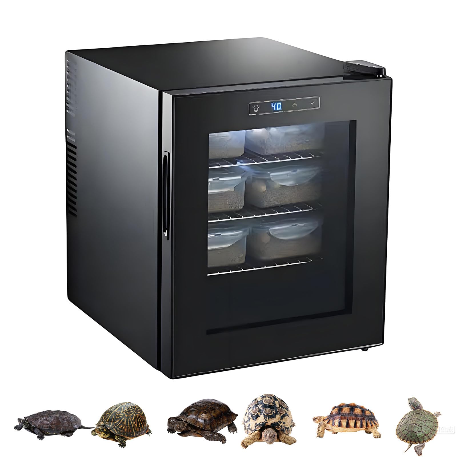 Incubatore per rettili 23L/33L/49L, Incubatore a armadio, incubatore scientifico da laboratorio, controllo preciso della temperatura 10-40 °C, per tartarughe, lucertole, serpenti 49L(12.9Gal)