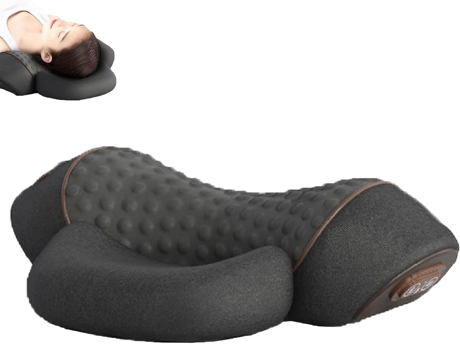 TheraPillow Traction Massager,Caillixe TheraPillow Massage Neck Hump,3-in-1 Neck Massager Pilloow Shoulder Relaxation Support for Posture Alignment and Muscle Release (Black) - Amazon product rated Grade B