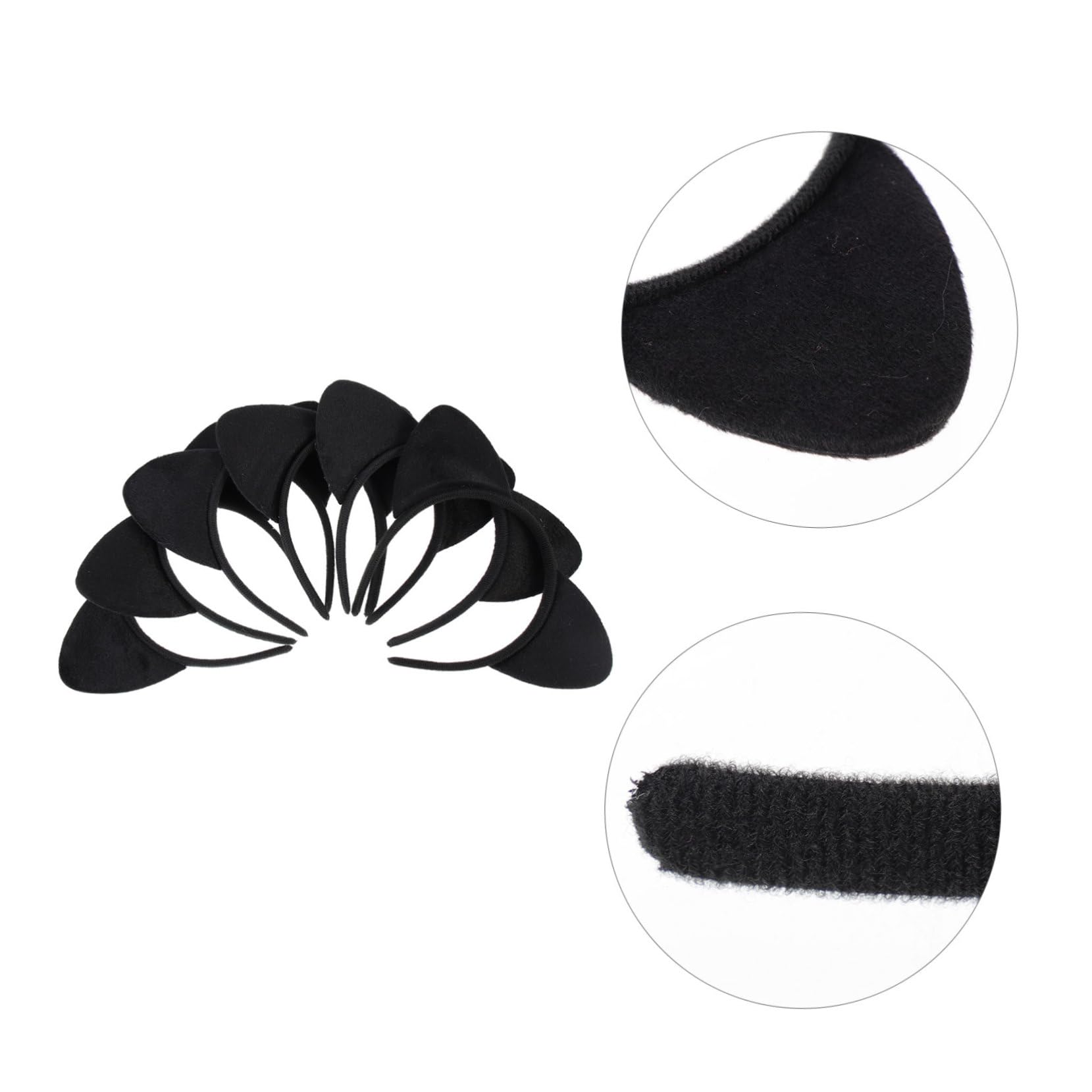 Baluue Lot De 5 Bandeaux À Oreilles De Chat -tête Décoratif Noir Pour Fille Confortable Et Élégant Pour Cosplay Et Fêtes 6 Pièces X 5