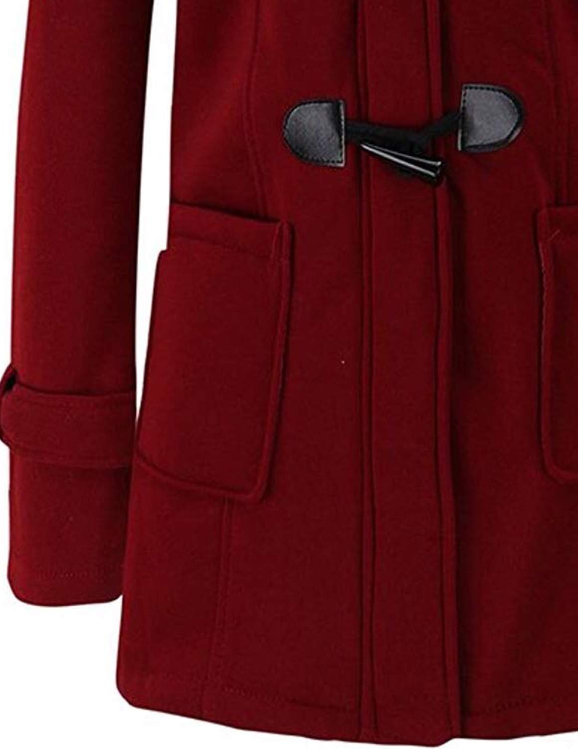 GHYUGR Abrigos con Horn Botones Mujer Invierno Elegantes Slim Chaqueta con Capucha Lana Capa Jacket Sudadera Pullover Outwear Parka