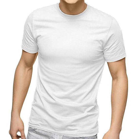 Round Neck Plain T-Shirt White 