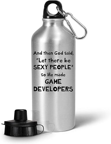 Gifts for Sexy Game Developer Designer Water Bottle Tumbler 20oz Reusable Drinkware - Video Gaming Design Dev Team Development Funny Cute Gag Idea -