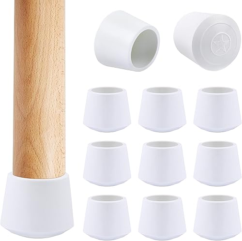 Tapas antideslizantes de goma de 1 pulgada, fundas plegables para patas de silla, 16 protectores de suelo para patas de silla, redondos, color blanco