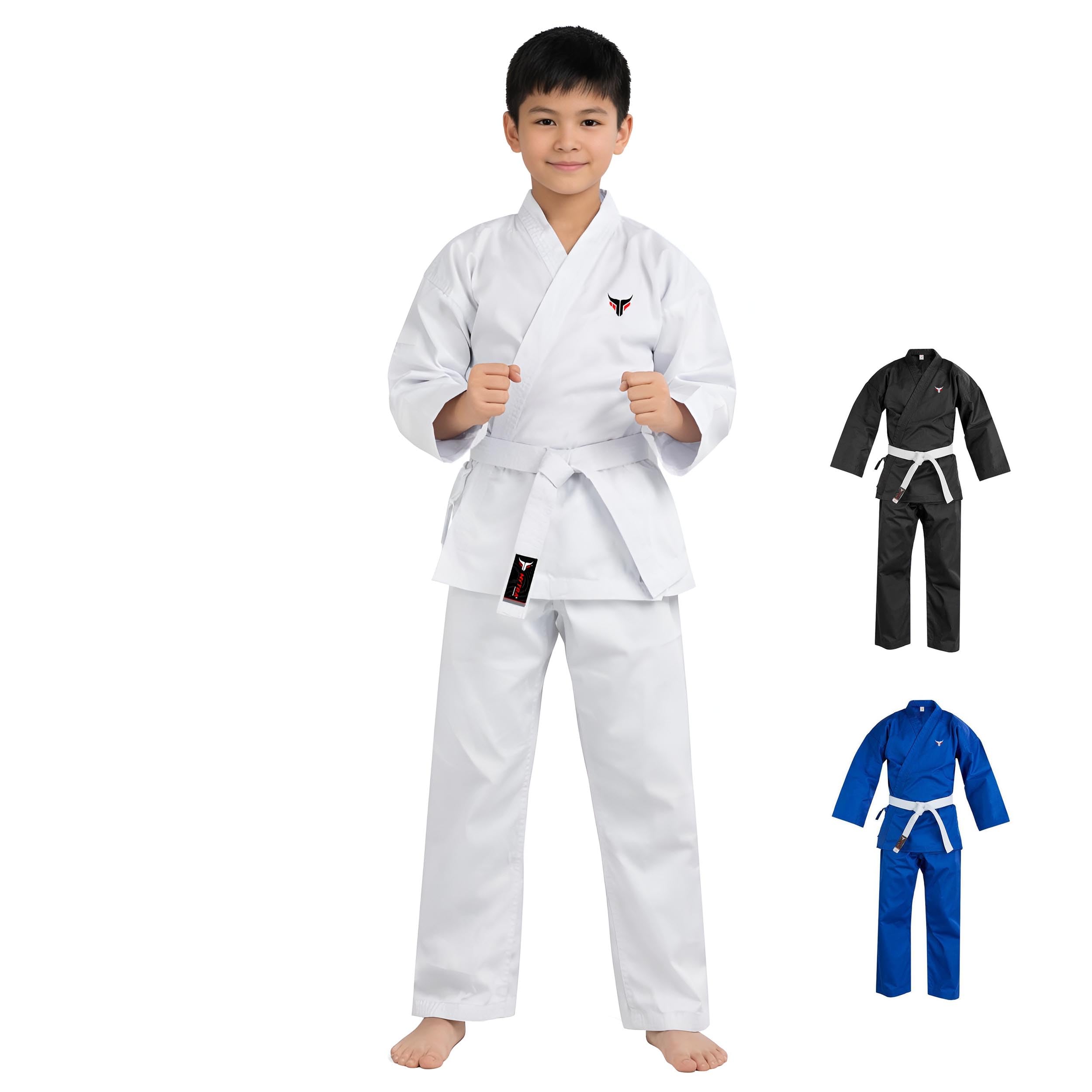 Mytra Fusion Uniforme Gi de Karaté Enfant avec Ceinture – Tenue d’Entraînement Arts Martiaux 200 g pour Garçons et Filles – Tenue de Karaté Étudiant