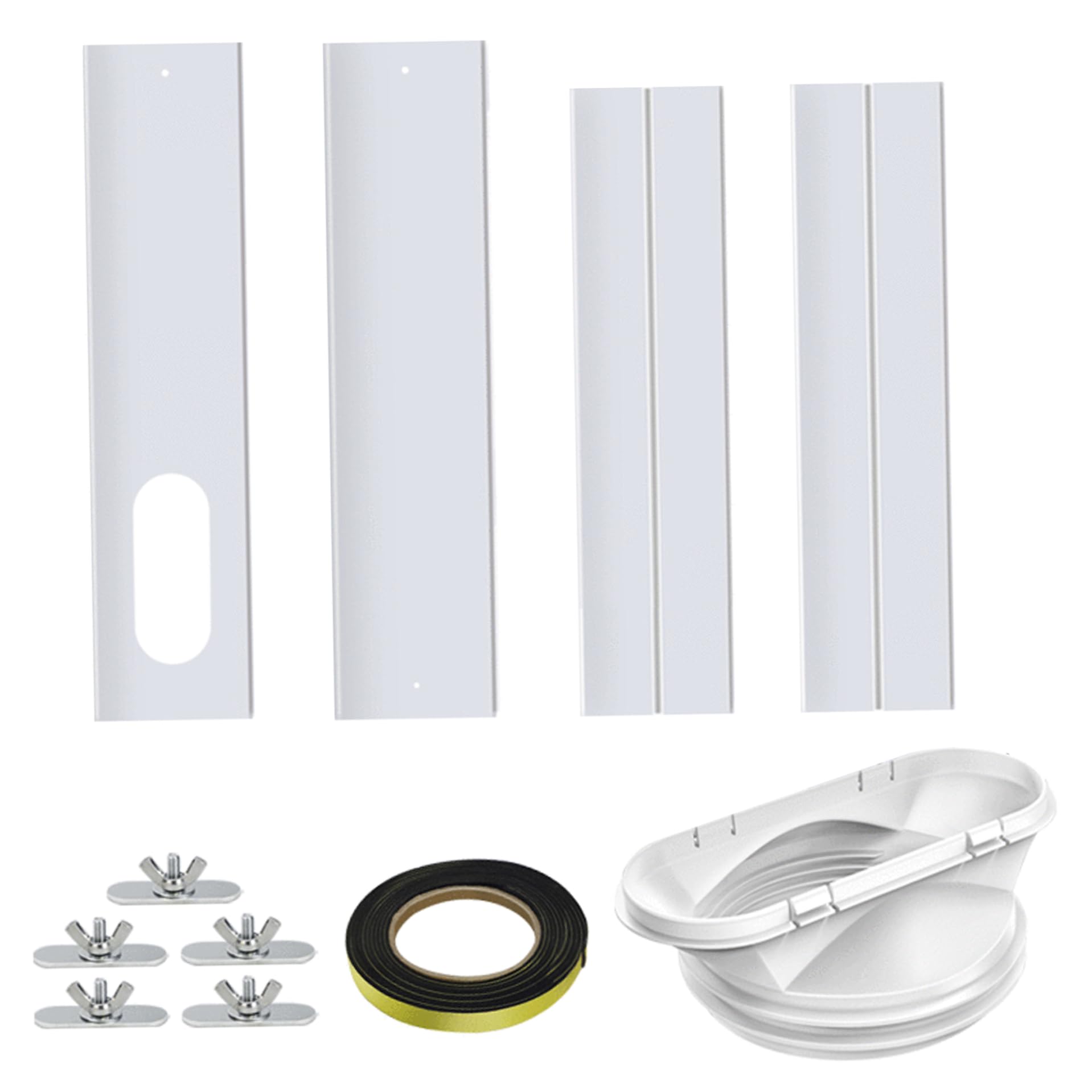 Ac Window Seal Kit Portable Ac Window Vent Kit, Adjustable Ac Window Seal Kit with Coupler for 5.1" Dia. Exhaust Hose, Leakproof Plastic Air Conditioner Window Kit