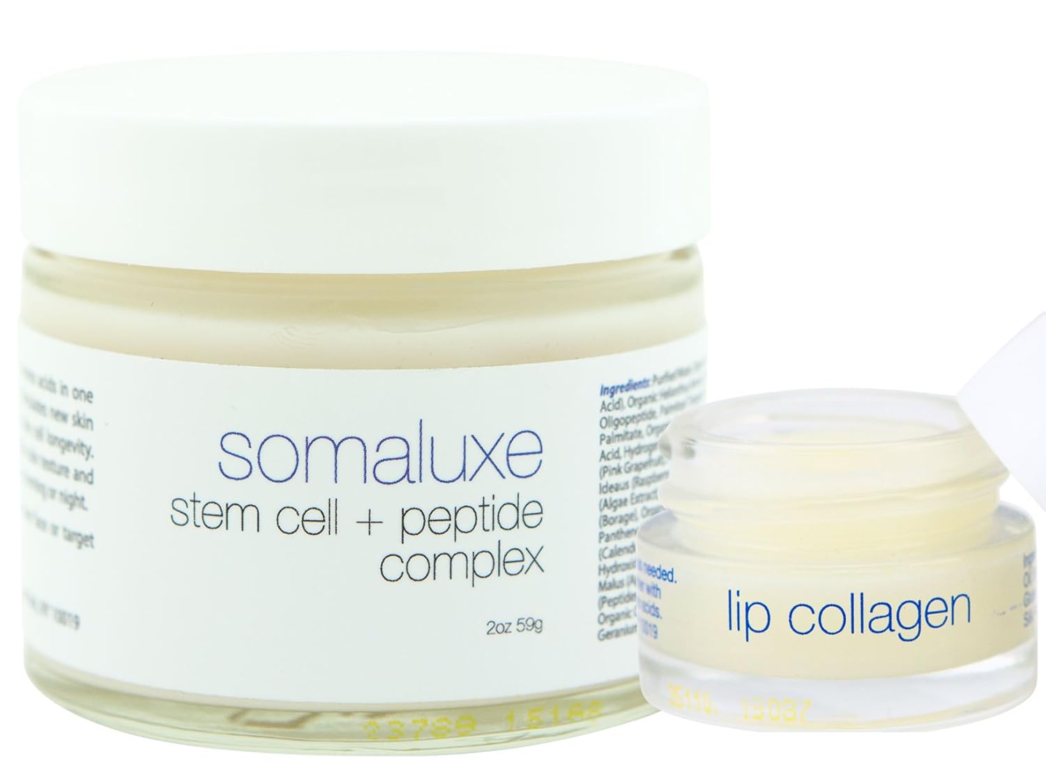 Somaluxe Collagen Dream Duo: Stem Cell Face Moisturizer & Lip Collagen for Youthful, Full and Softer Skin (Set)