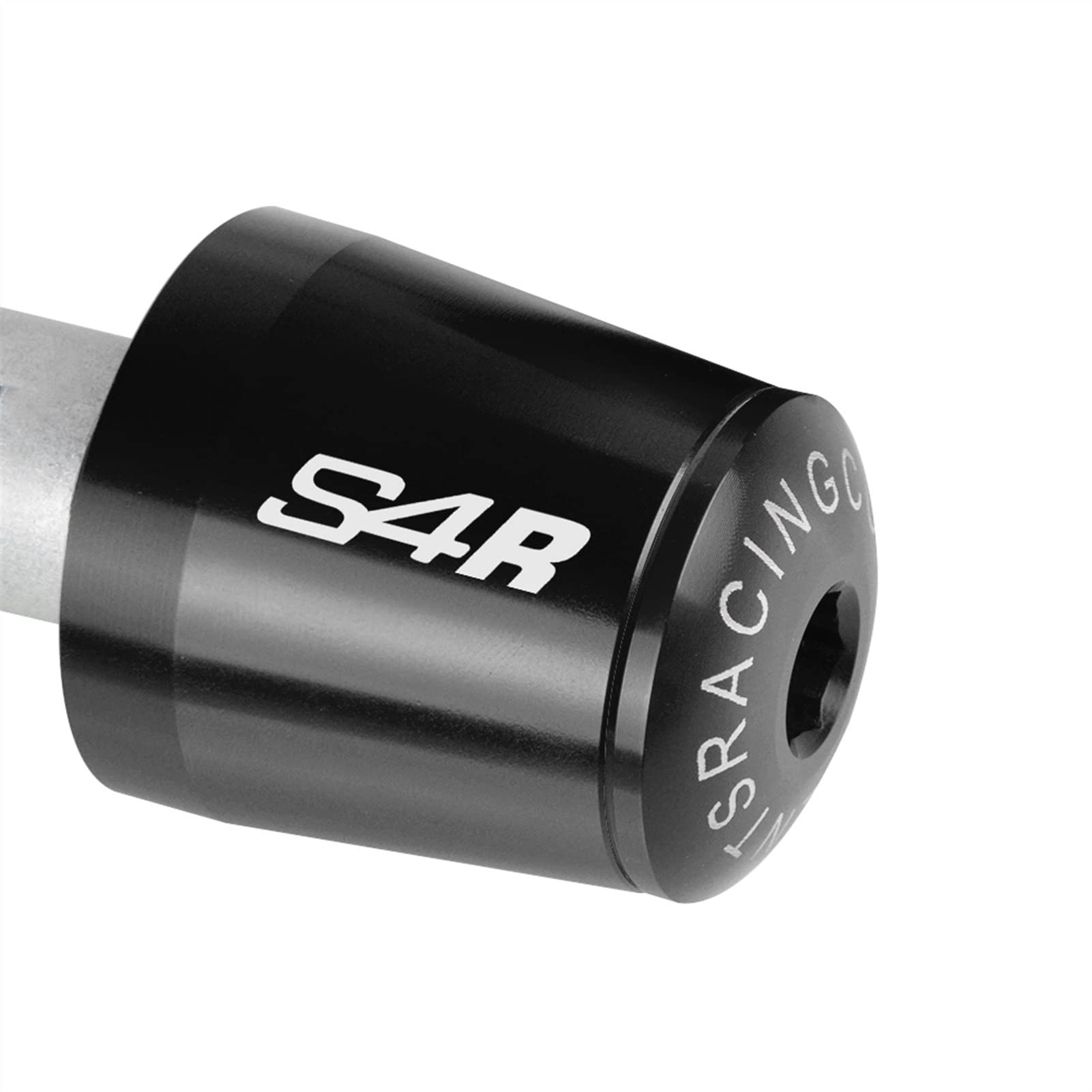 per Ducati Monster S4R 2003-2008 Moto Manubrio End Manubrio Manopole estremità Cursori Tappo Spina Slider Coperchio Contrappeso 7/8 '' 22mm con Logo (Colore : Nero)