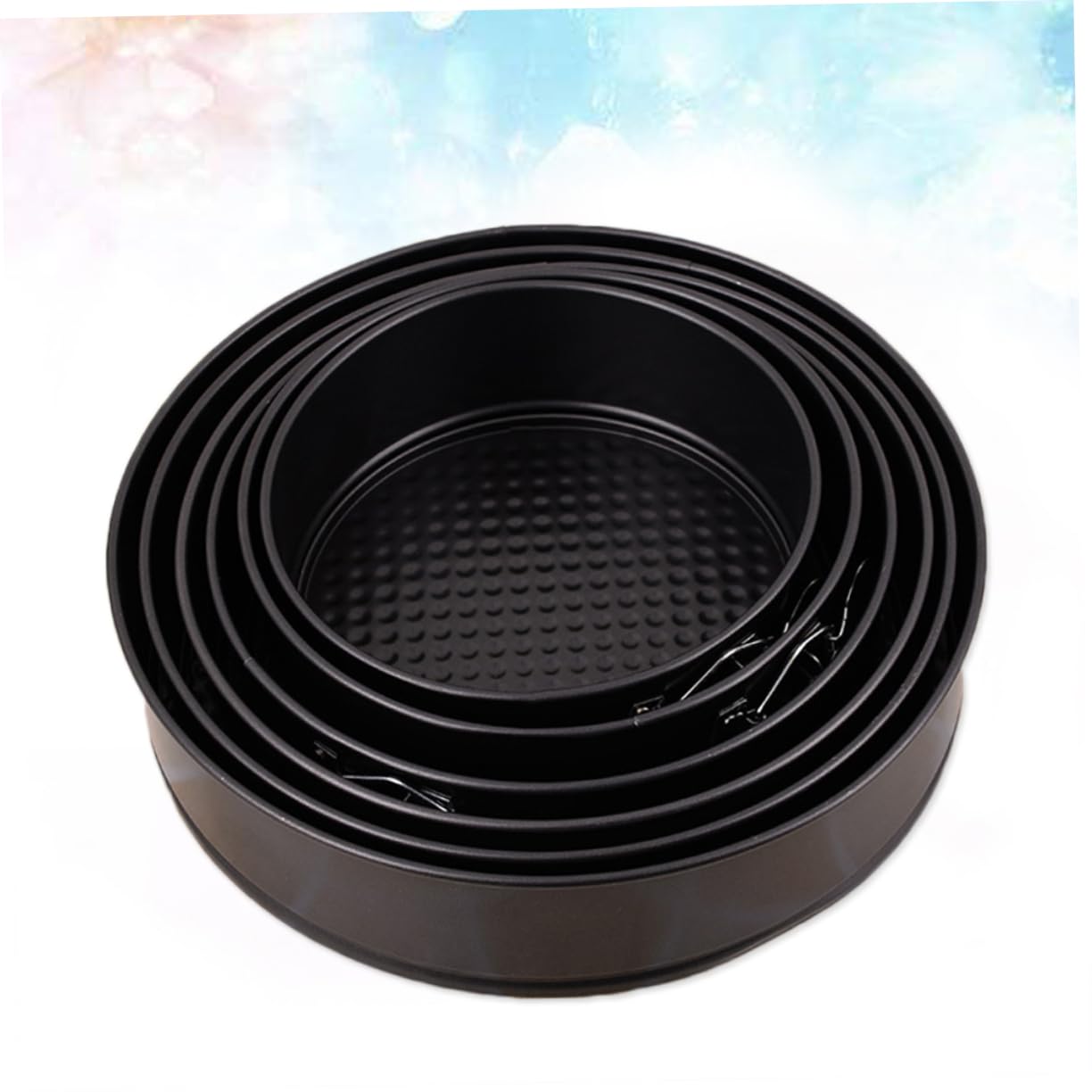 Alipis 6pièce Moules à Gâteaux Ronds Antiadhésifs Avec Fond Nid Abeille Pour Pâtisserie Maison Et Fête