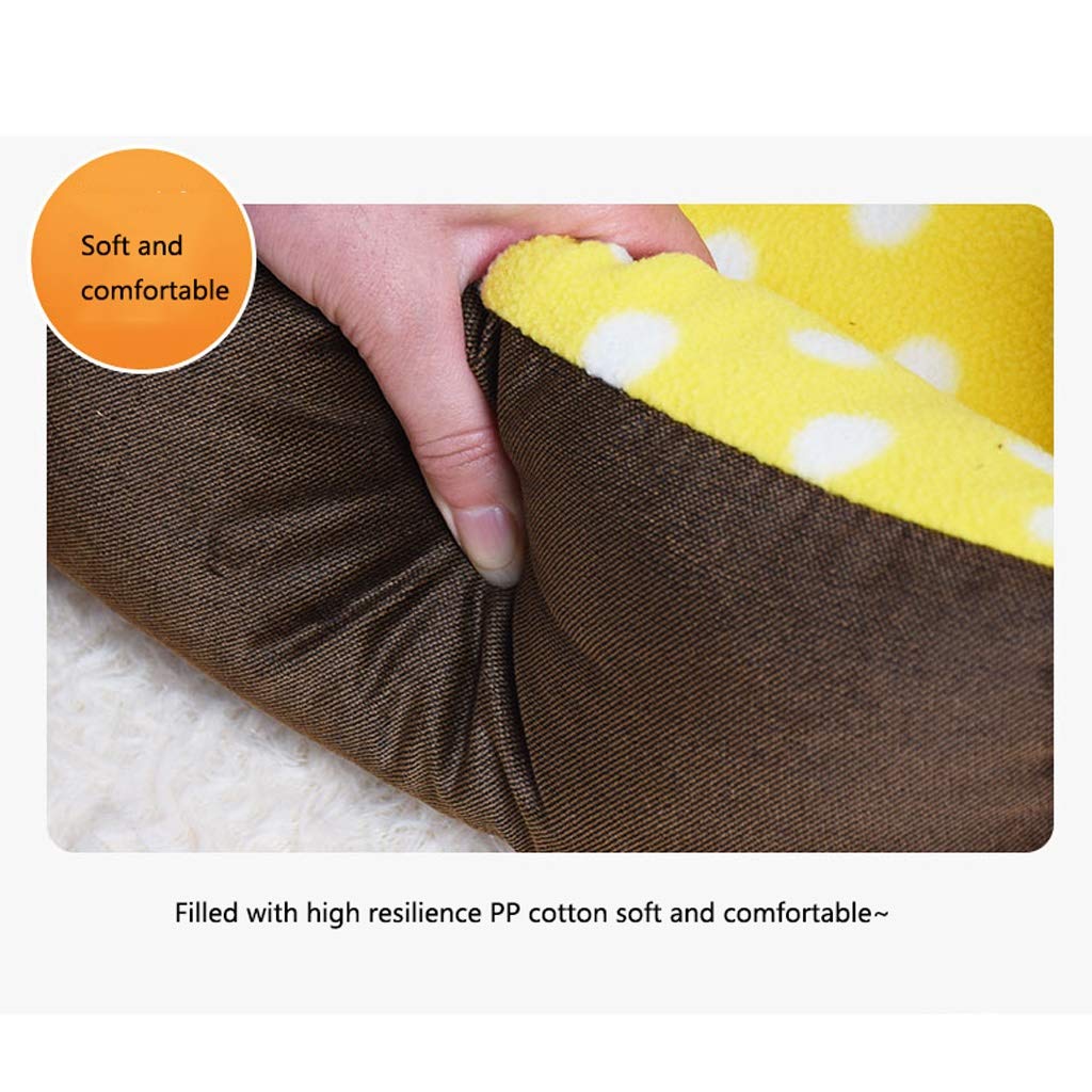 ZAW Hundebett für Hunde und Welpen, warmer Baumwollstoff, weicher Liegestuhl, abnehmbar, waschbar, für den Innenbereich, Haustierbett (Farbe: B, Größe: 72 cm)