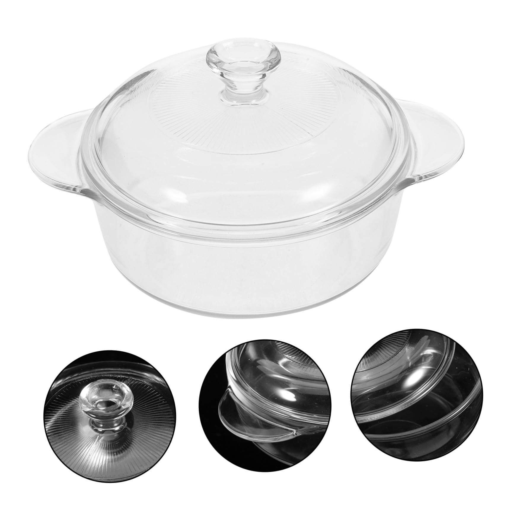Cabilock Tazón de Vidrio Resistente al Calor con Tapa Transparente para Ensaladas y Frutas Cuenco Reutilizable para Fiestas y Cenas Familiares Diseño Moderno y Fácil Limpieza