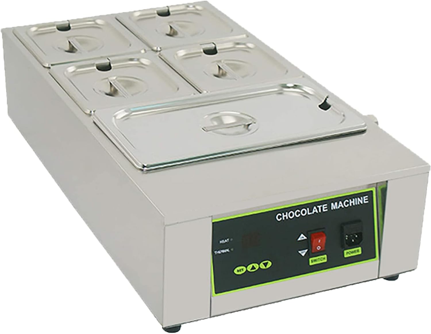 Chocolate Melting Pot, Electric Chocolate Melting Machine,Commercial Electric Chocolate Tempering Machine 0℃~95℃/0℉~194℉ Chocolate Melter,5grid