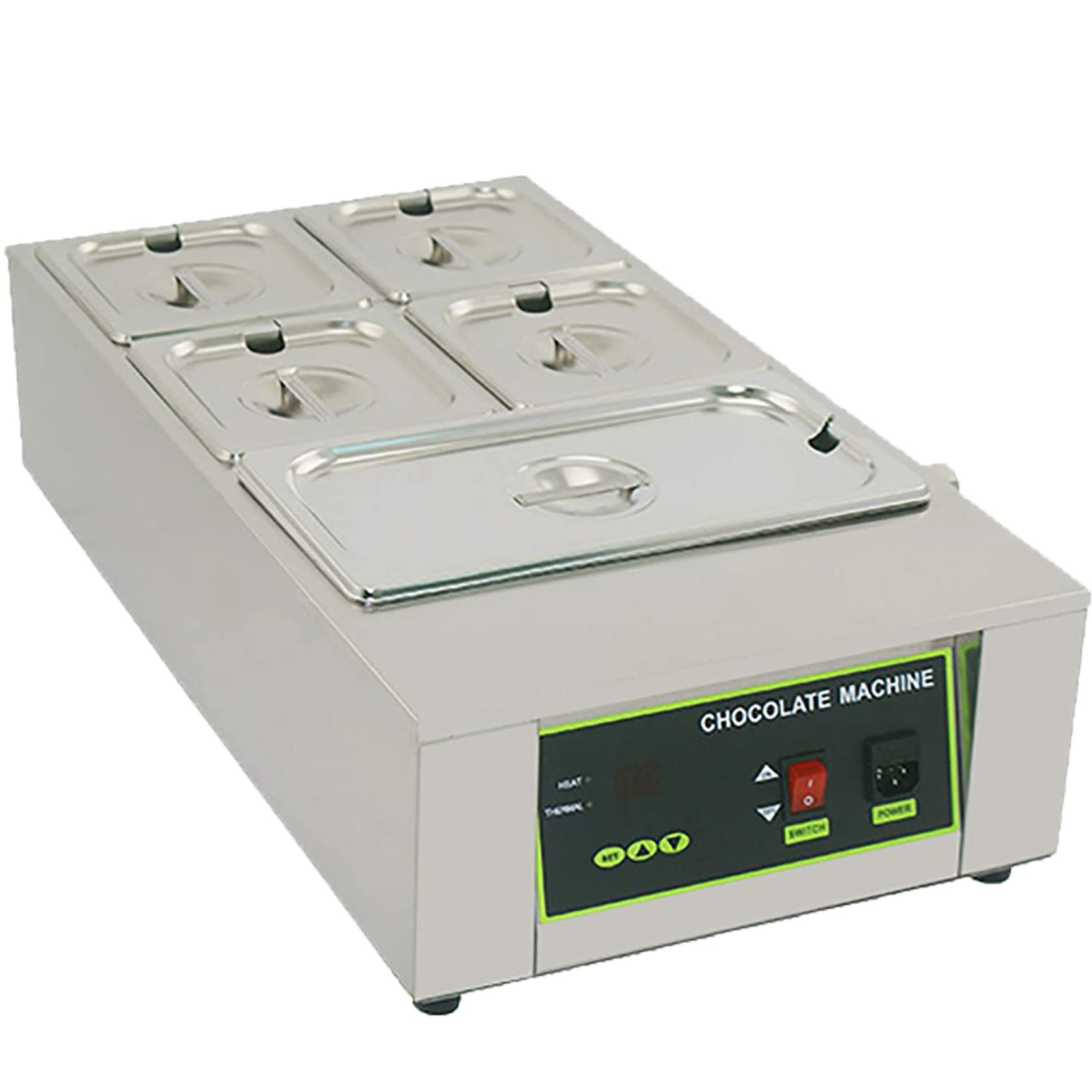 JINTAOMA Chocolate Melting Pot, Electric Chocolate Melting Machine,Commercial Electric Chocolate Tempering Machine 0?~95?/0?~194? Chocolate Melter,5grid