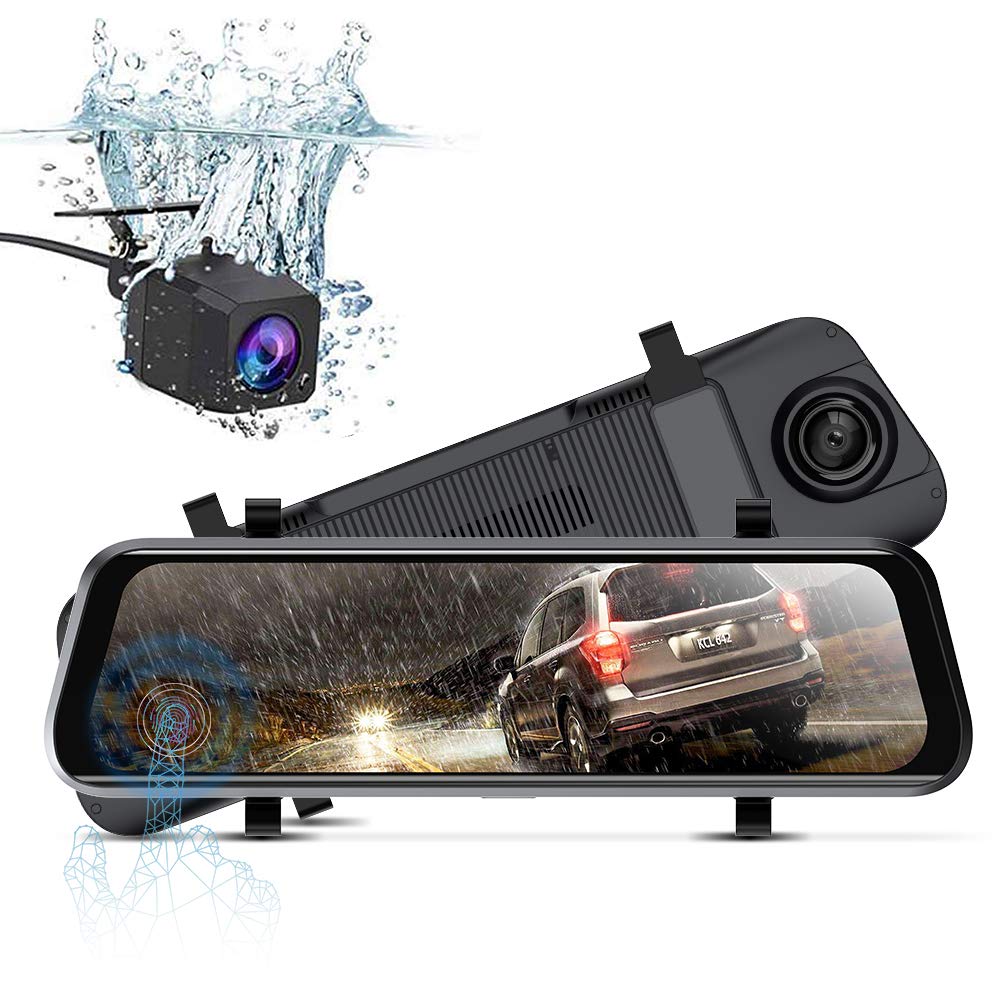 ITRUE X10 Waterproof Backup Camera 10" Mirror Dash Cam Video Streaming Rear View Mirror Dual-Lens 1080P Camera with Travel Apse-picture-18