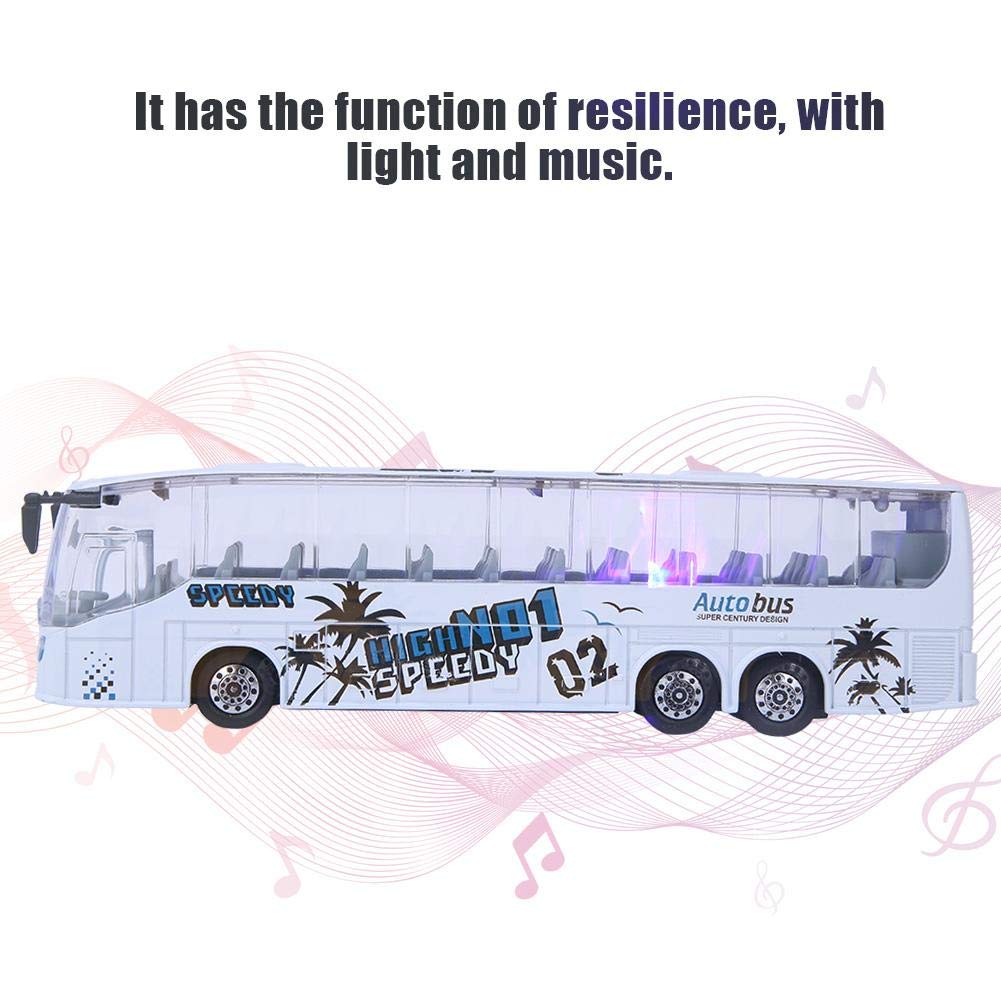 Zerodis 1:50 Lega modellata veicoli Giocattoli Simulazione Transit Bus Modello Lega Pull-Back Bus Giocattolo con Luce e Musica per Bambini (Bianco)