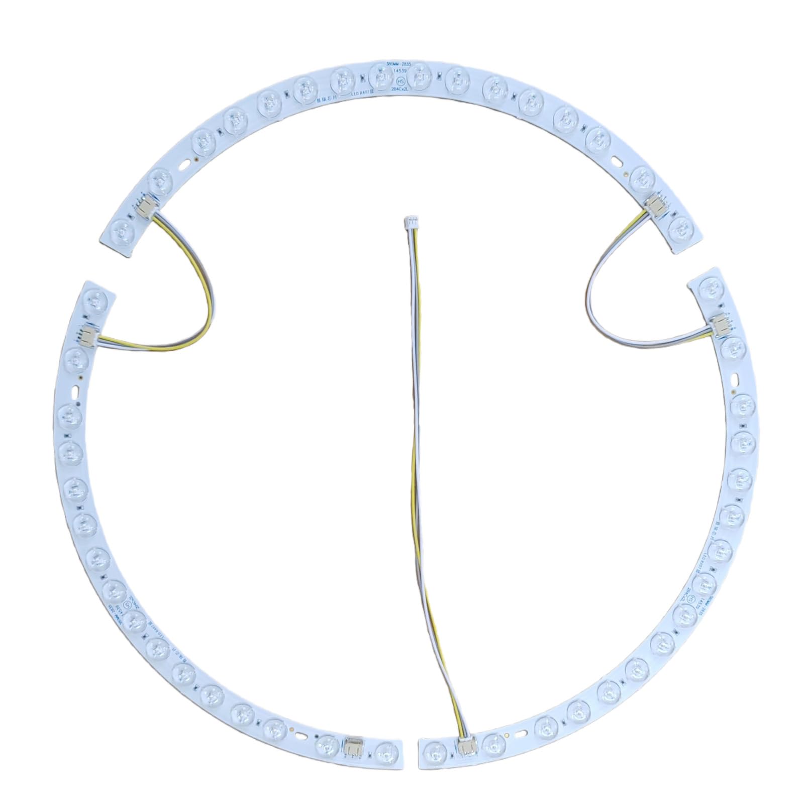 Hsioluted Curved Fan Light 38cm Diameter LED Ceiling Fan Light Strips for Three Color Dimming Indoor Lighting Curved