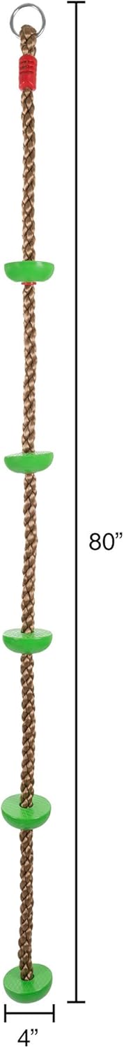 Kids Climbing Cargo Net With Nylon Rope and Wooden Dowels- Fun Outdoor Toy for Balance, Coordination and Strength for Boys and Girls By Hey! Play!