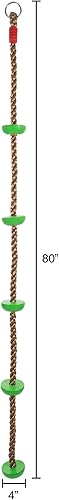 Miniatura 2 de Hey! Play! Escalera de columpio de árbol anudada con cuerda de escalada, equipo de equilibrio para patio trasero para niños, para fuerza, ejercicio