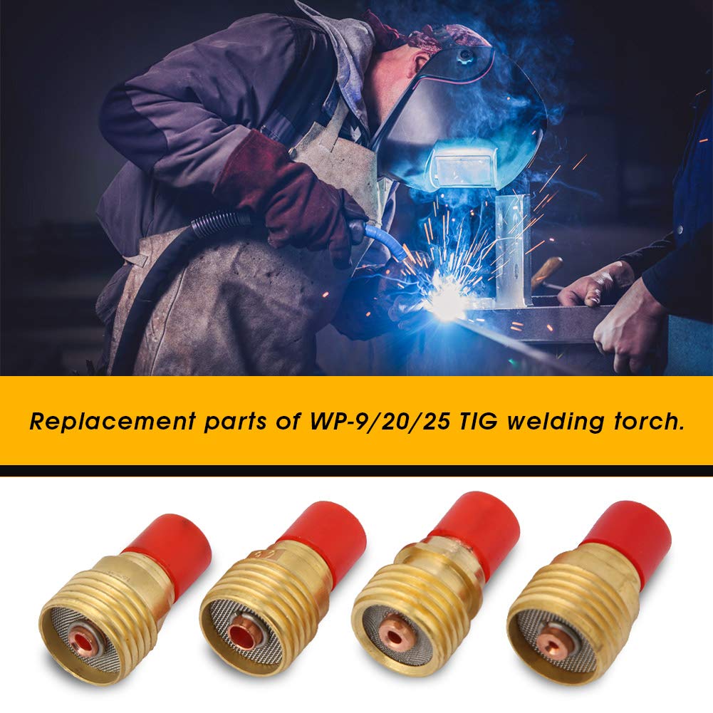 Akozon 46pcs Set di Materiali di Consumo per Torcia per la Serie WP -9/20/25 - Ugelli TIG, Parti degli Ugelli del Gas, Accessori Essenziali di Saldatura