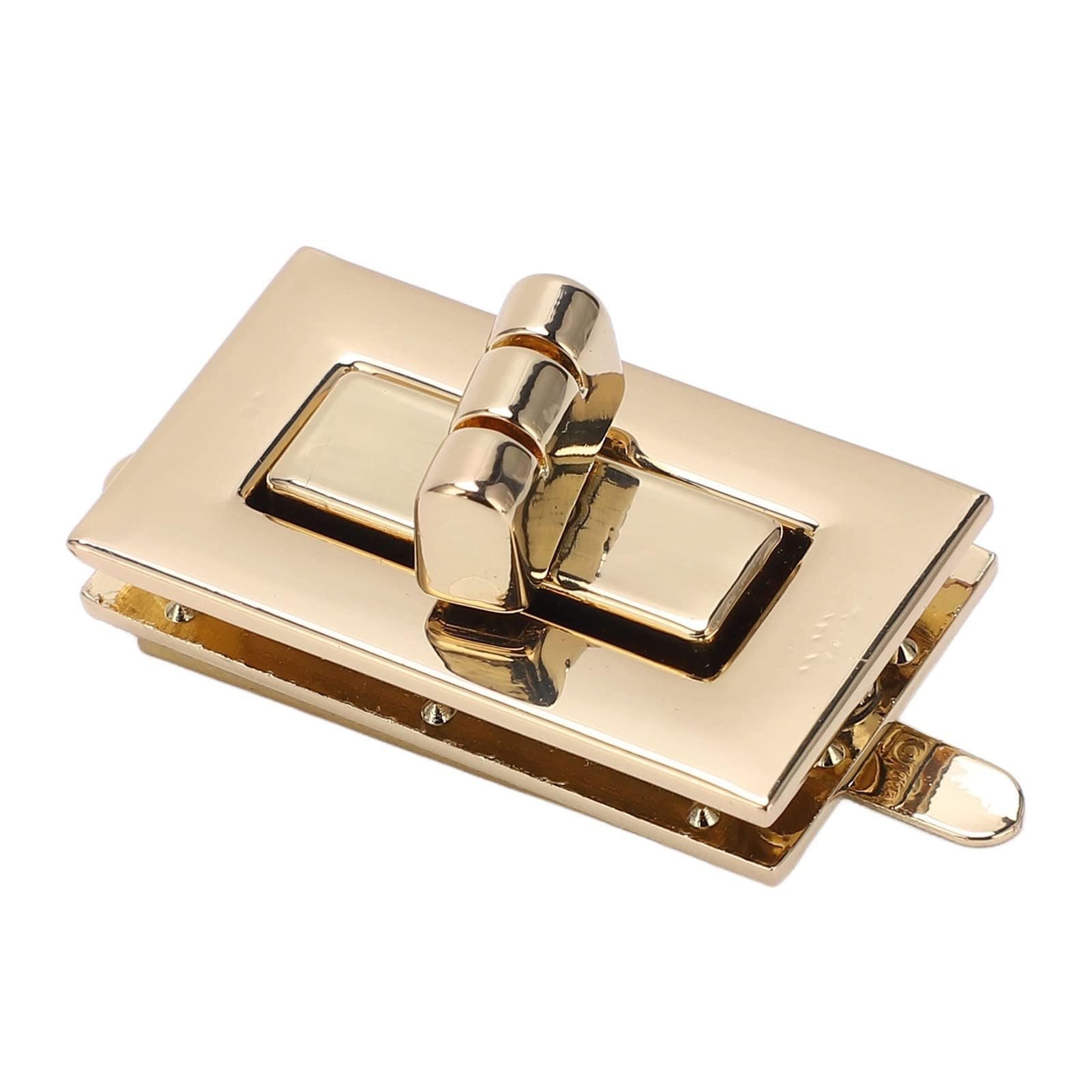 Gold Tone Metal Twist Button Turn Lock Clasp for Handbag, Purse, and Bag Making (Pack of 2)-image-3