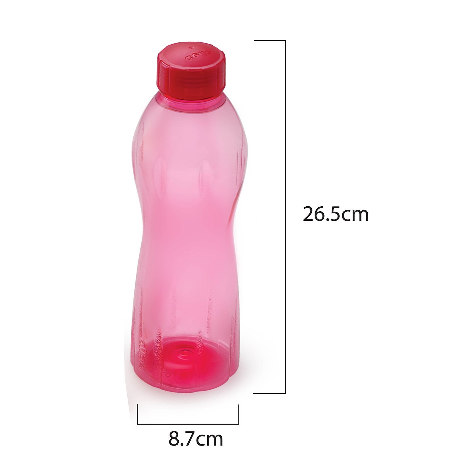 Cello Maxis PET Fridge Bottle Set, 1 Litre, Set of 6, Pink - Image 2 thumbnail