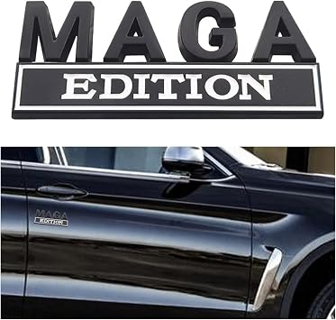 AICEL MAGA Edition Car Emblem، 3D Fender Metal Badge Decal استبدال، Stain Tailgate Trunk Sticker، Letter Logo Auto Hood Decor Nameplate، Car Accessories for Truck، SUV، RV
