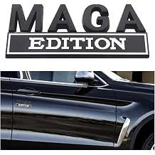 AICEL MAGA Edition Car Emblem, 3D Fender Metal Badge Decal Replacement, Strong Adhesive Tailgate Trunk Sticker, Letter Logo Auto Hood Decor Nameplate, Car Accessories for Truck, SUV, RV