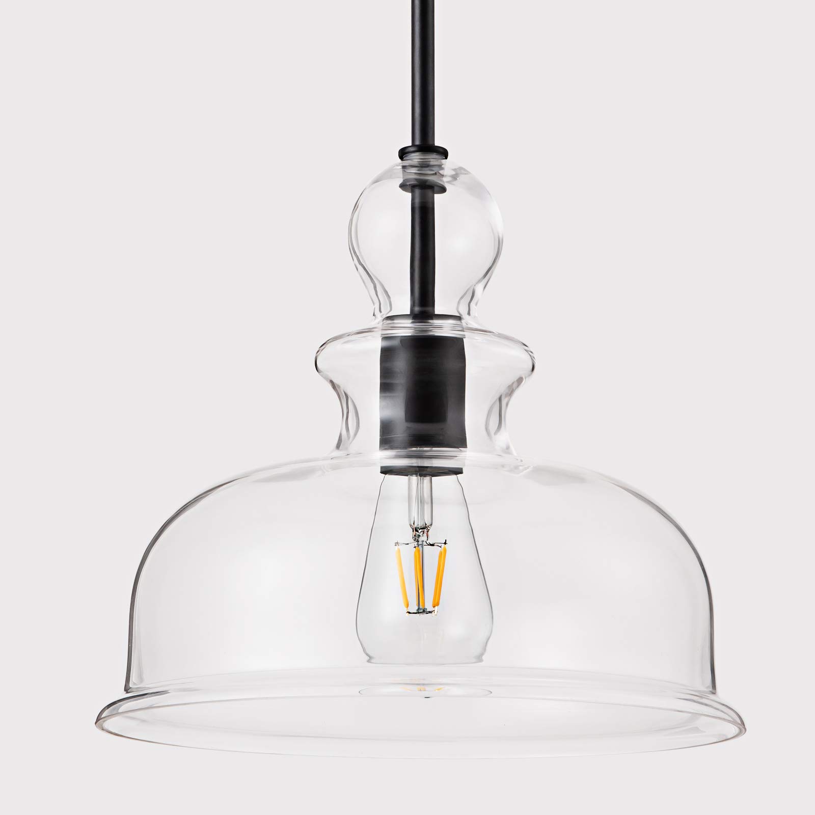 Vintage Farmhouse Pendant Lighting with Clear Glass Shade Industrial Large Dome Glass Pendant Light 