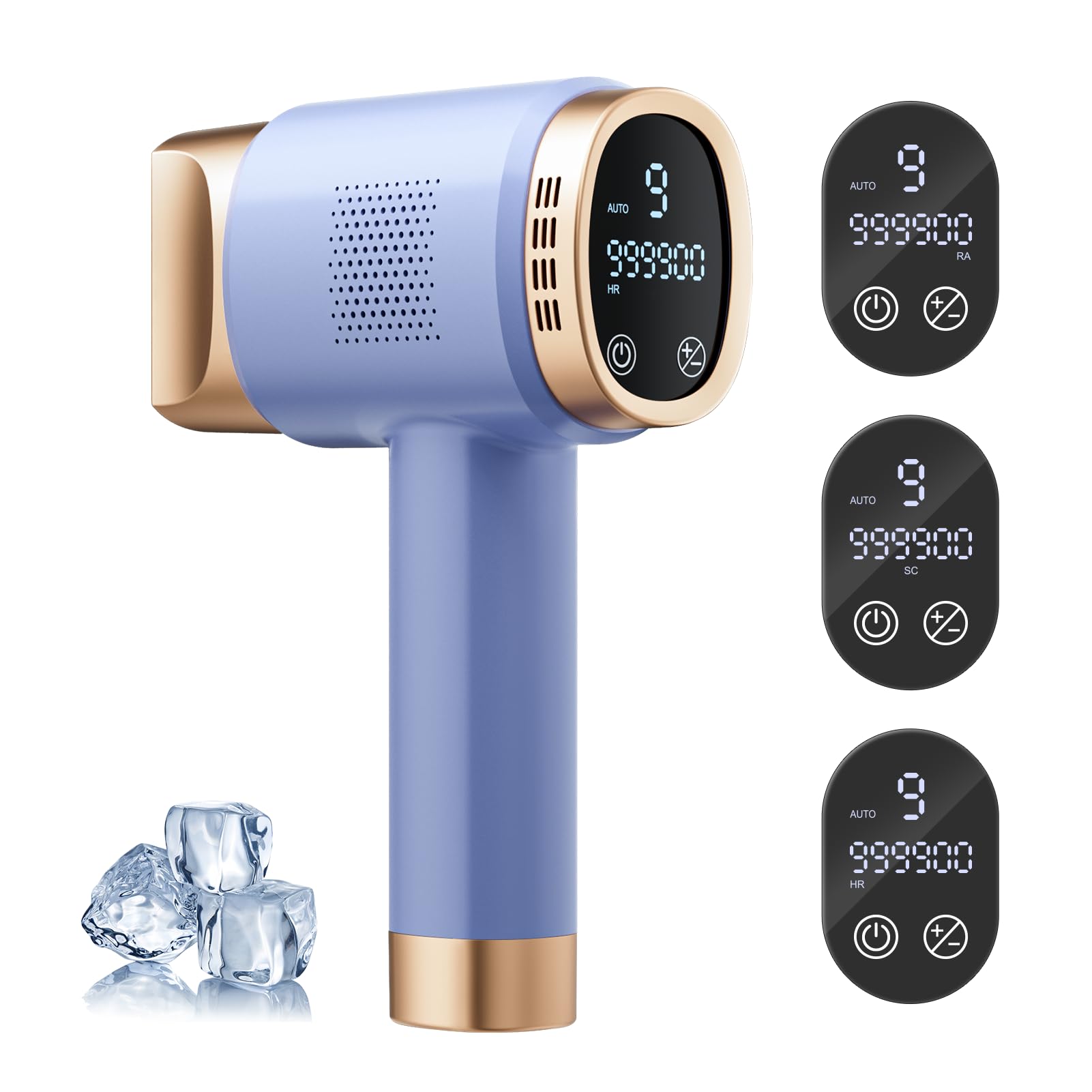 Depilación láser IPL para mujeres y hombres, zafiro, enfriamiento de hielo, sin dolor, resultado duradero, dispositivo de depilación en casa para piernas, cara