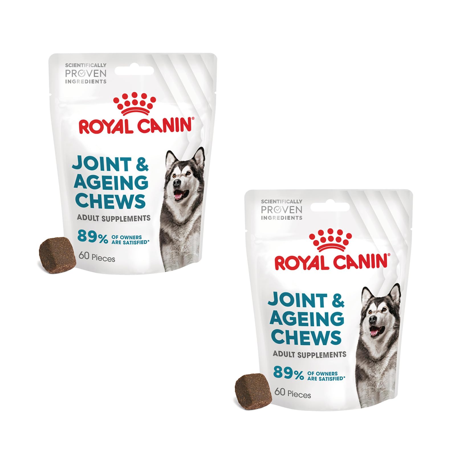 Royal Canin Joint & Ageing Chews | Double Pack | 2 x 240 g | Snacks for Adult Dogs of All Sizes & Breeds | In Resealable Bag | Developing with Veterinarians | With Green-lipped Mud