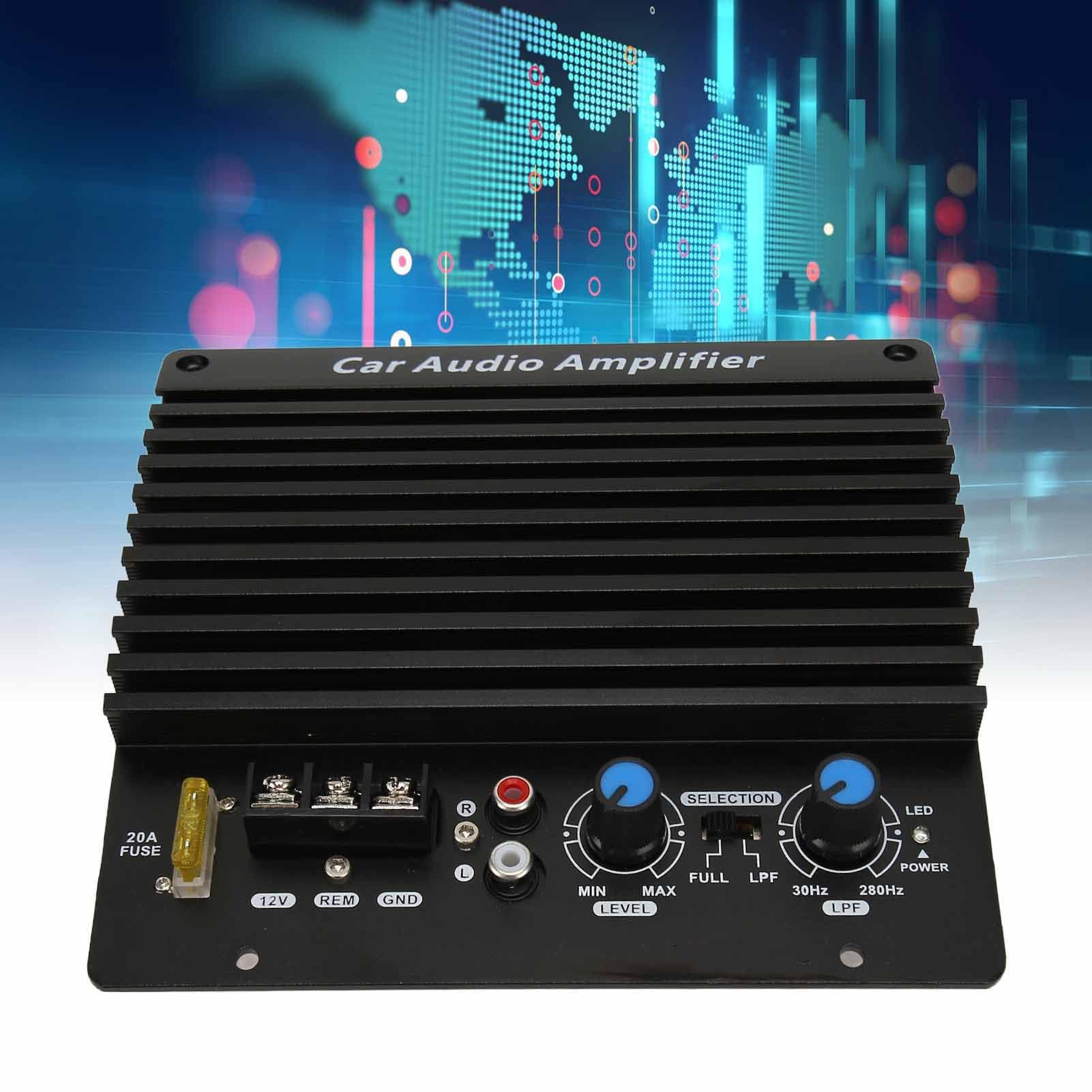 Scheda Amplificatore Audio per Auto, Scheda Amplificatore Subwoofer 12V Amplificatore Subwoofer Amplificatore Piastra Subwoofer in Lega di Alluminio per Veicoli