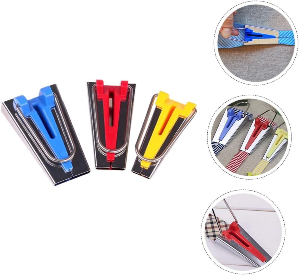 Hohopeti 9pcs Fabric Bias Tape Maker Quilting Tool Set Binding for Sewing Projects